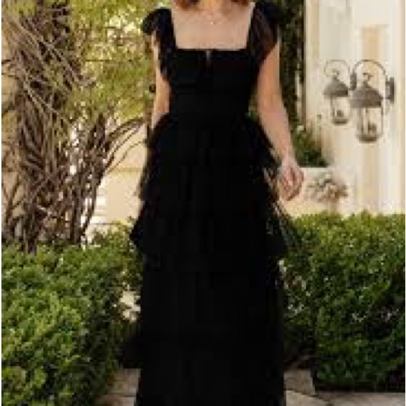 Baltic Born Emma Smocked Tulle Dress in black - Picture 3 of 13